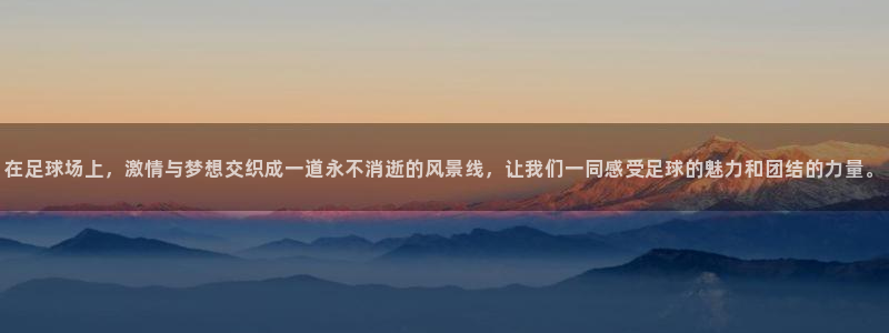 J9官方正版app娱乐首页官网下载：在足球场上，激情